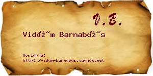Vidám Barnabás névjegykártya