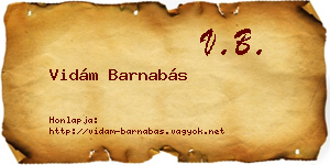 Vidám Barnabás névjegykártya